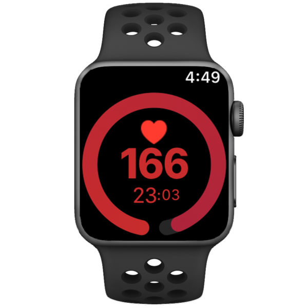 ZonePRO Audio Apple Watch App in zone 5 / Red Zone